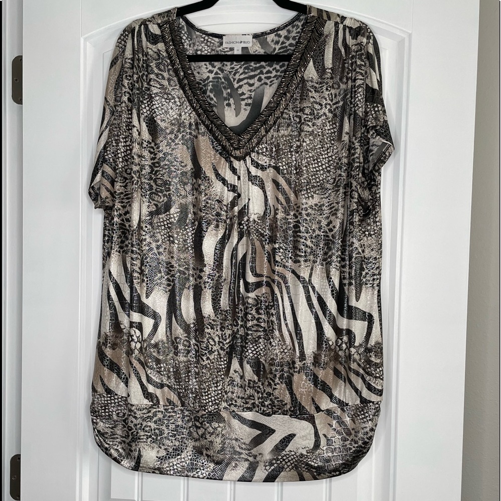 Fashion Bug s/s Metallic too Size 1X